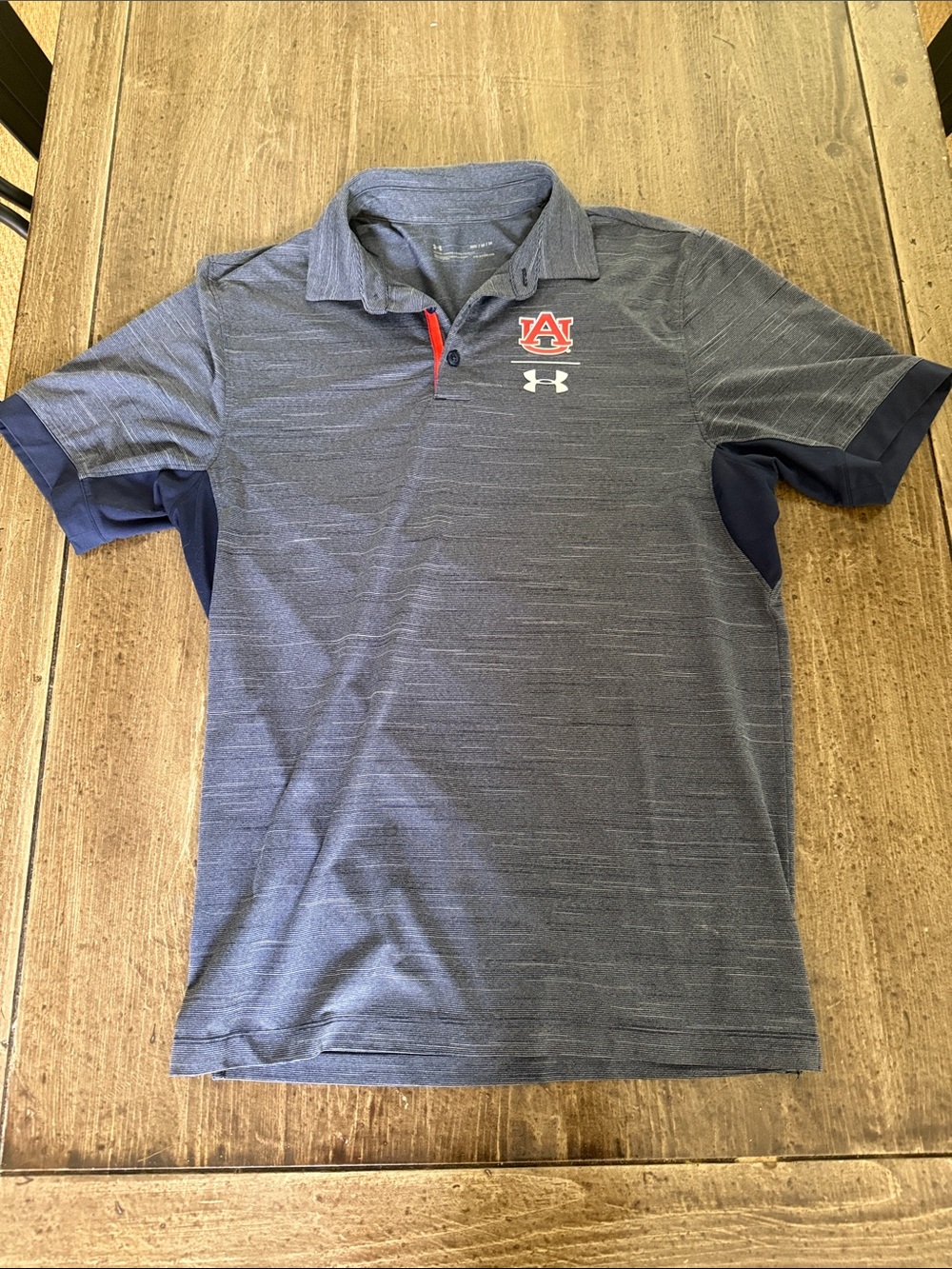 Under Armour Men's Navy Heather Polo with Auburn Logo